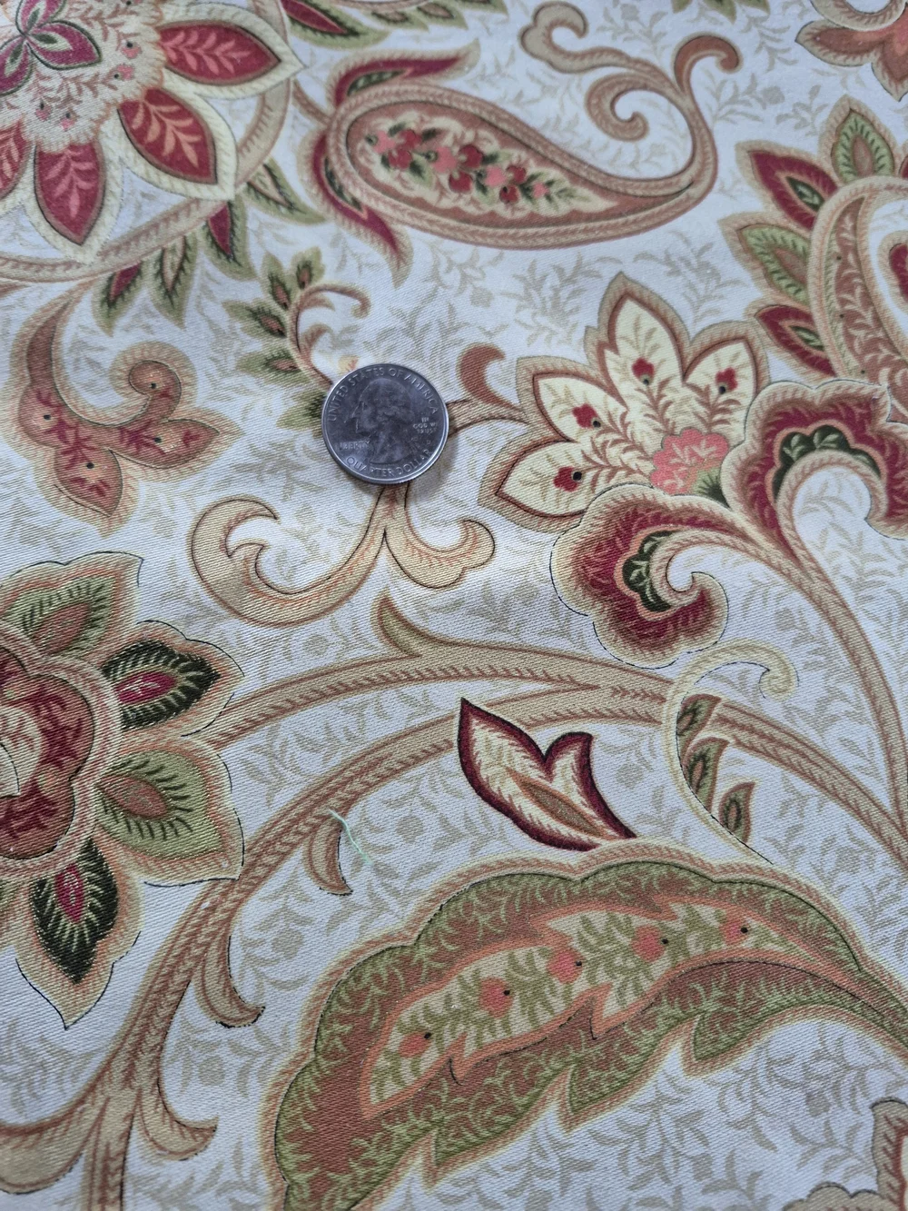 Paisley Gold Multicolor Home Decor Cotton Fabric 1 Yard 58” wide Mill Creek Sewi